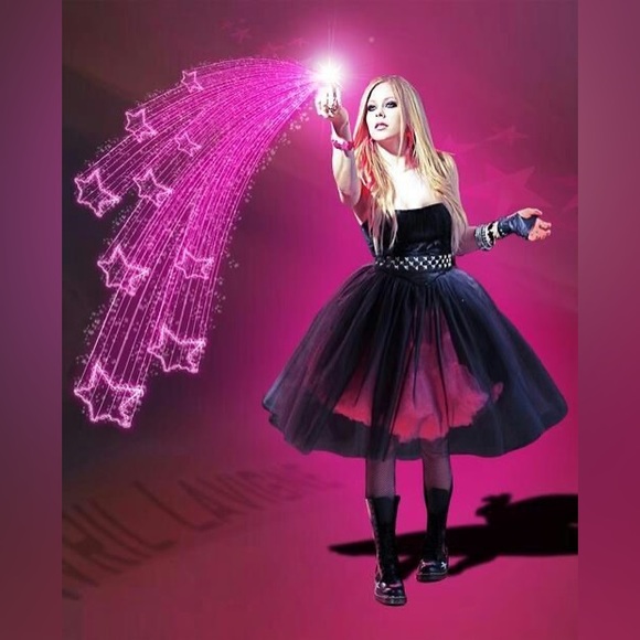 BCBGMAXAZRIA black pink tulle lace dress (S-M) Avril Lavigne pop punk style - Picture 4 of 17